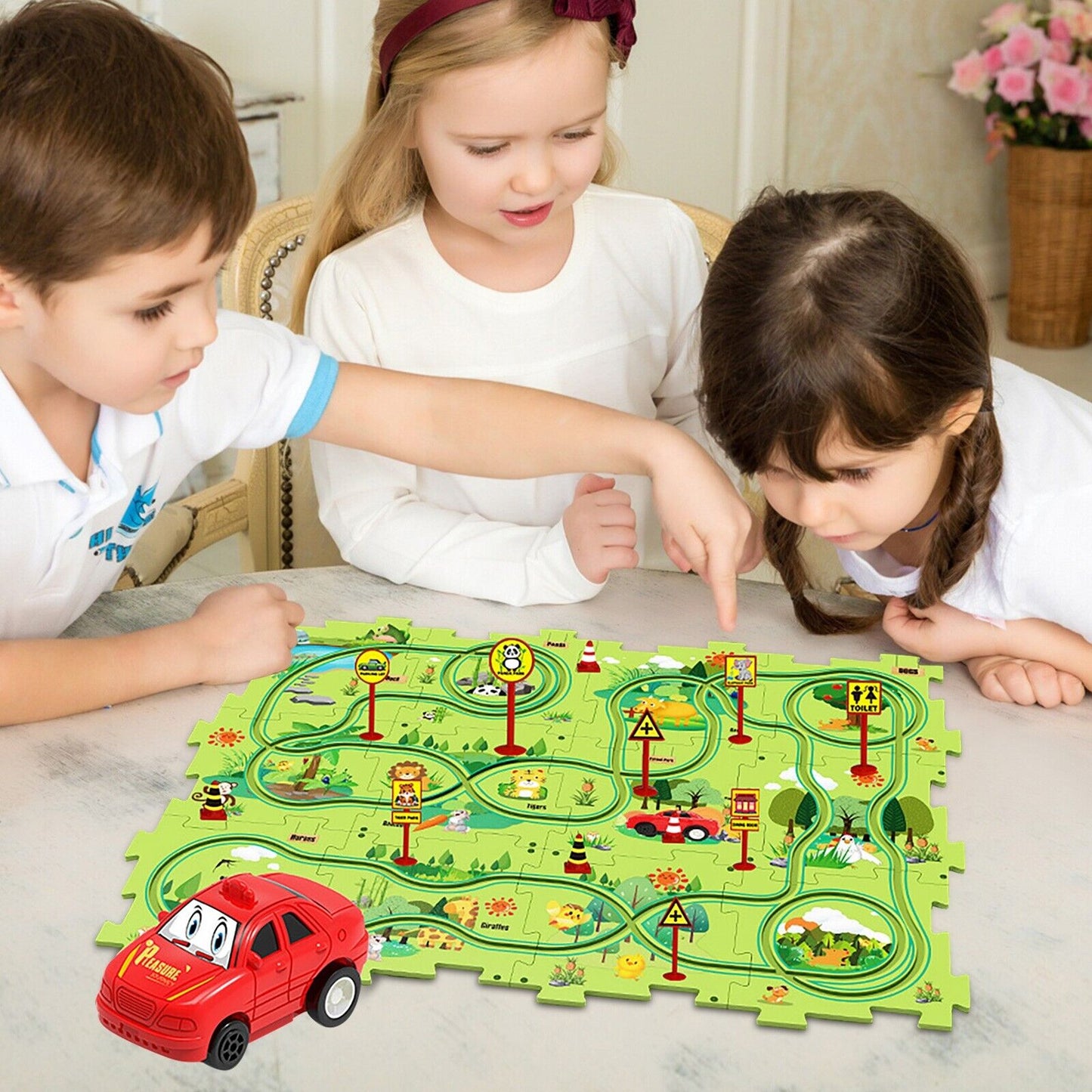 Kids Puzzle Car Track Set